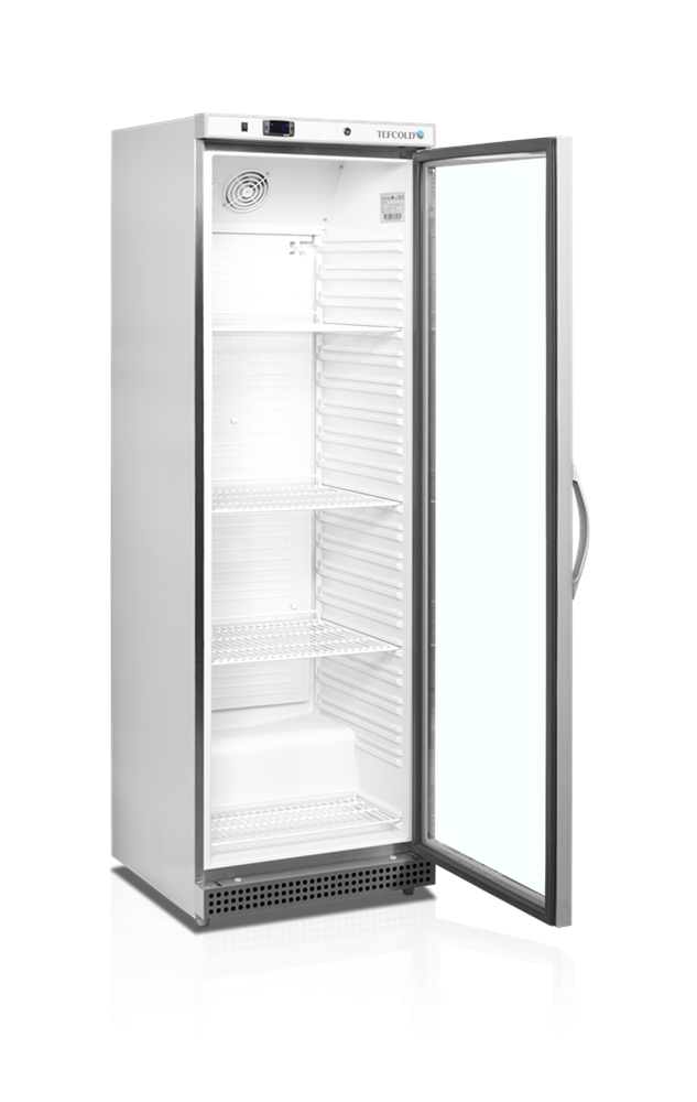 Chladnička TEFCOLD UR 400 SG presklenená, nerez