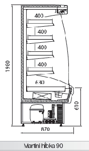 Vitrína chladiaca prístenná MARTINI